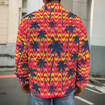 Trippy Palm Tree Pattern Print Men's Shirt Jacket