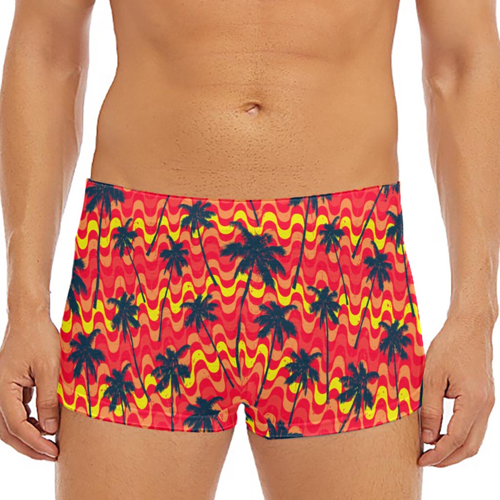 Trippy Palm Tree Pattern Print Men's Short Boxer Briefs