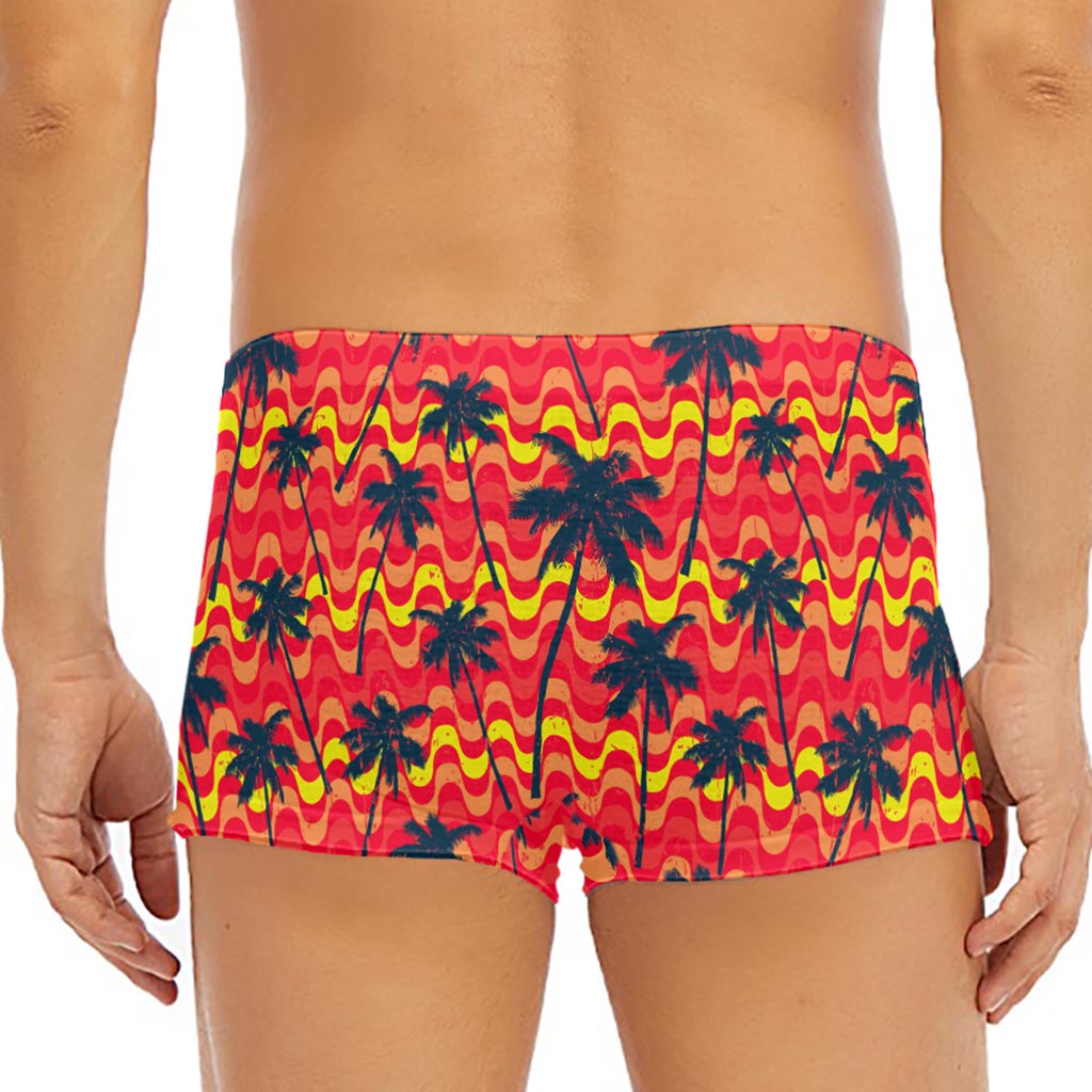Trippy Palm Tree Pattern Print Men's Short Boxer Briefs
