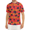 Trippy Palm Tree Pattern Print Men's Short Sleeve Rash Guard