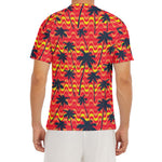 Trippy Palm Tree Pattern Print Men's Short Sleeve Rash Guard