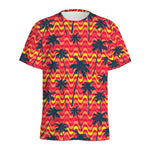 Trippy Palm Tree Pattern Print Men's Sports T-Shirt