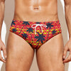 Trippy Palm Tree Pattern Print Men's Swim Briefs