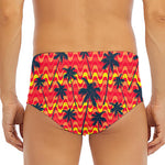 Trippy Palm Tree Pattern Print Men's Triangle Swim Briefs