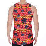 Trippy Palm Tree Pattern Print Men's Velvet Tank Top