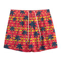 Trippy Palm Tree Pattern Print Mesh Shorts