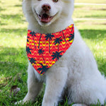 Trippy Palm Tree Pattern Print Over The Collar Dog Bandana