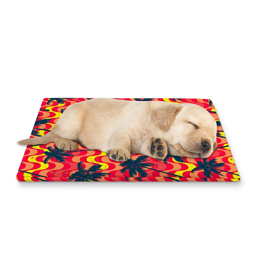 Trippy Palm Tree Pattern Print Pet Cooling Mat Cover