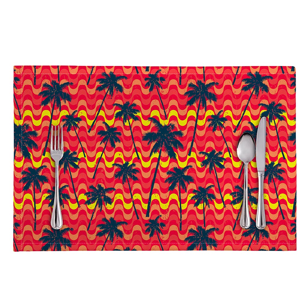Trippy Palm Tree Pattern Print Placemat
