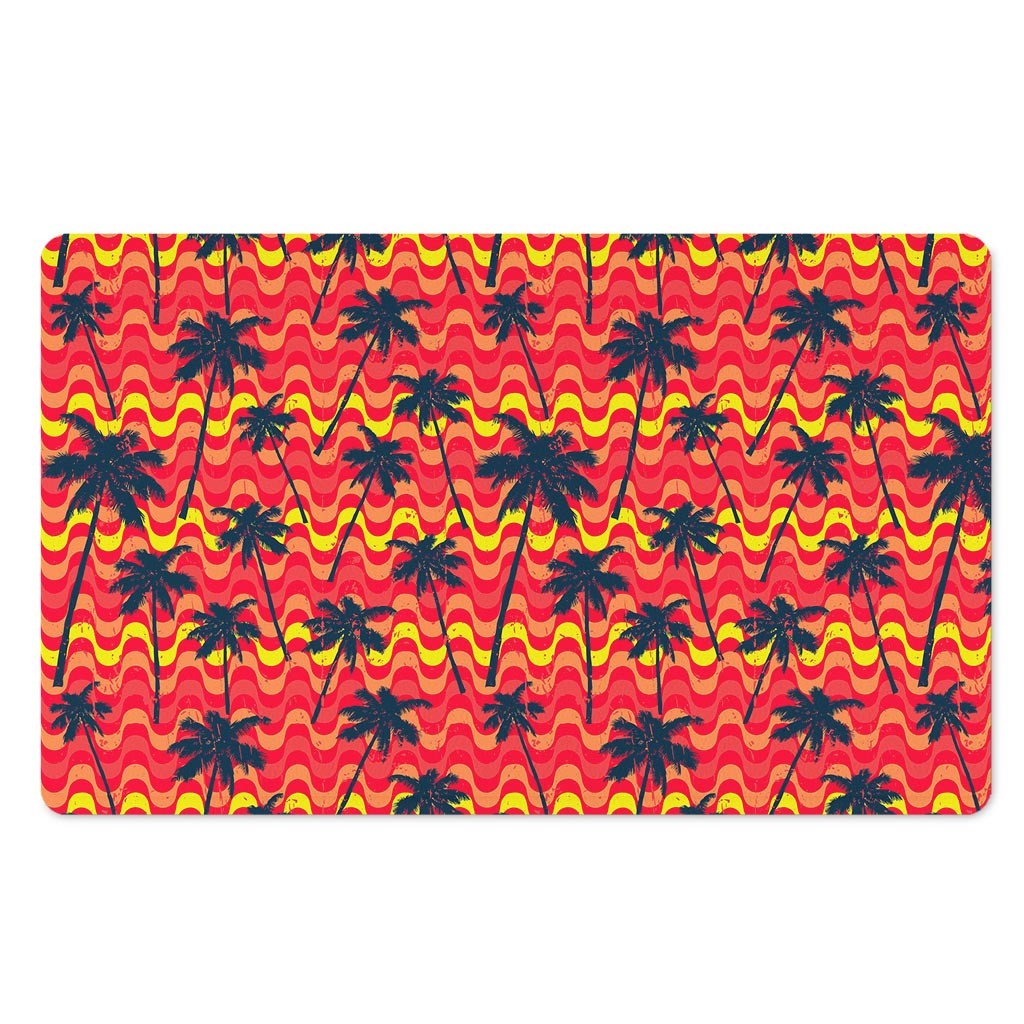 Trippy Palm Tree Pattern Print Polyester Doormat