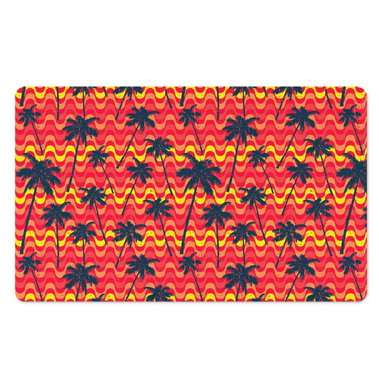 Trippy Palm Tree Pattern Print Polyester Doormat