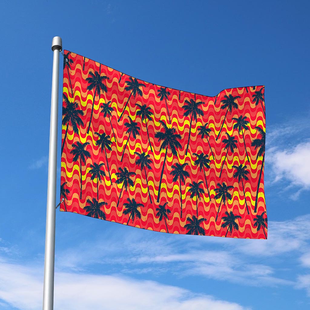 Trippy Palm Tree Pattern Print Polyester Flag
