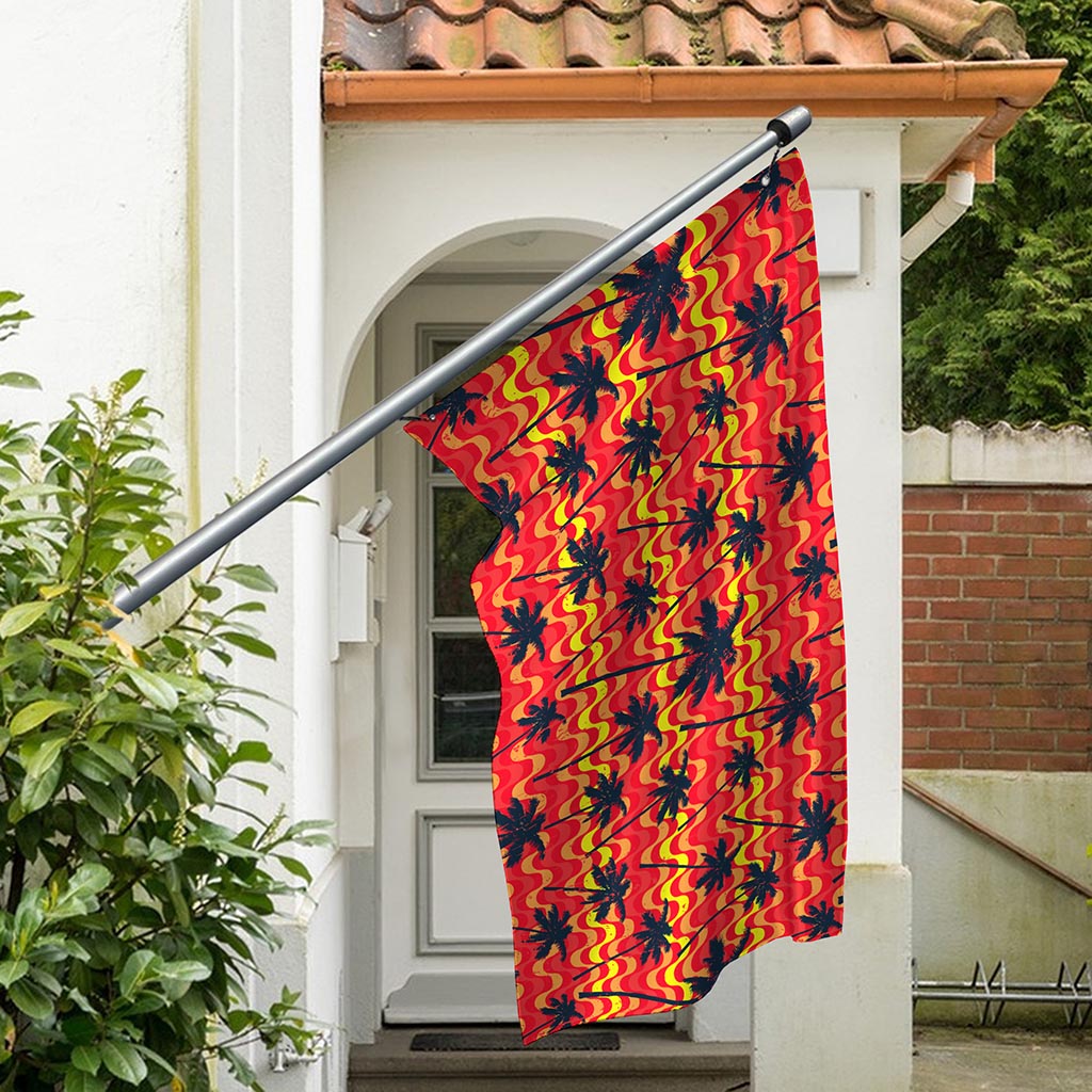 Trippy Palm Tree Pattern Print Polyester Flag