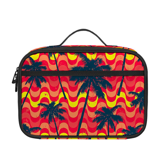Trippy Palm Tree Pattern Print Portable Lunch Bag