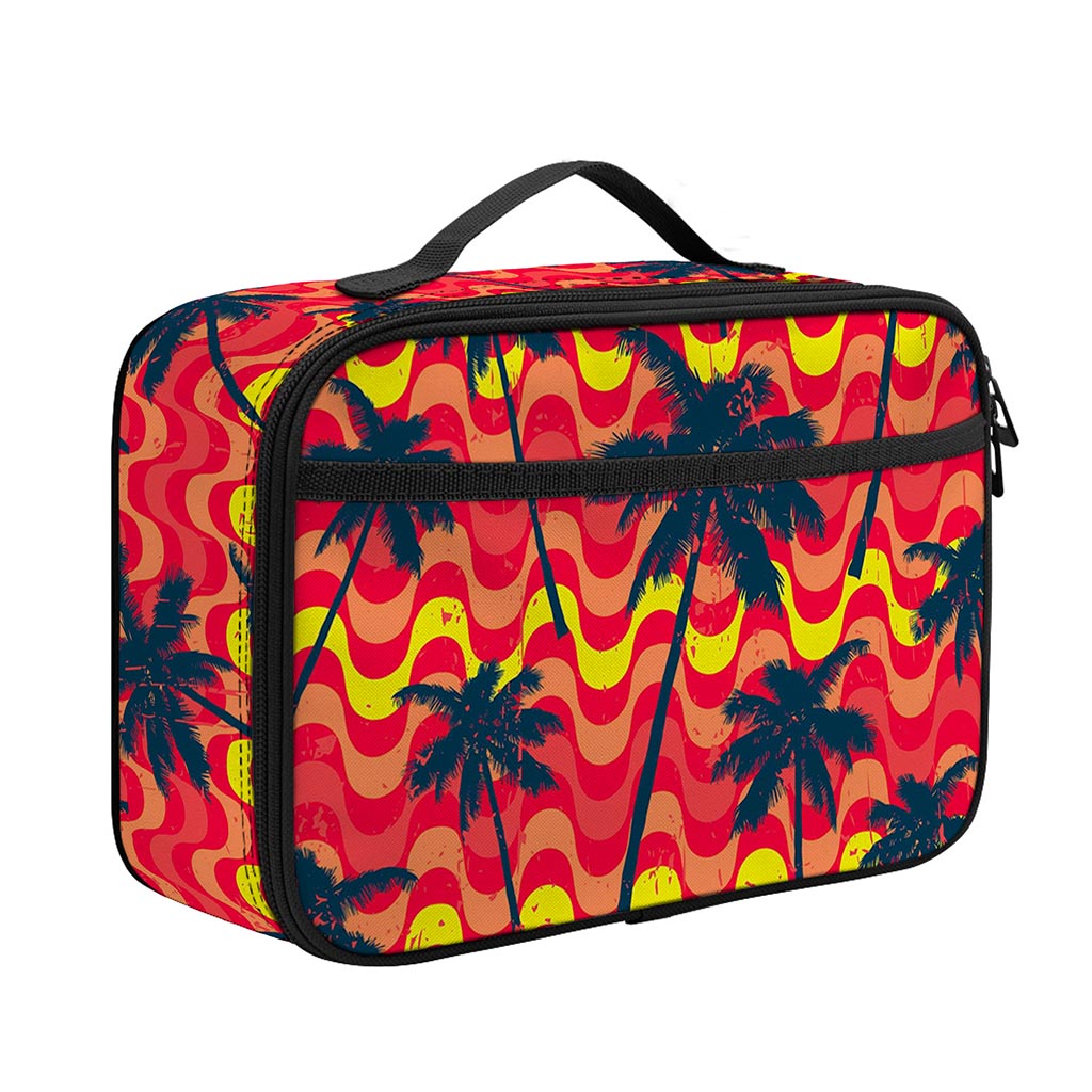 Trippy Palm Tree Pattern Print Portable Lunch Bag