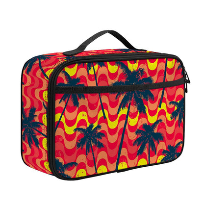 Trippy Palm Tree Pattern Print Portable Lunch Bag