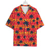 Trippy Palm Tree Pattern Print Rayon Hawaiian Shirt