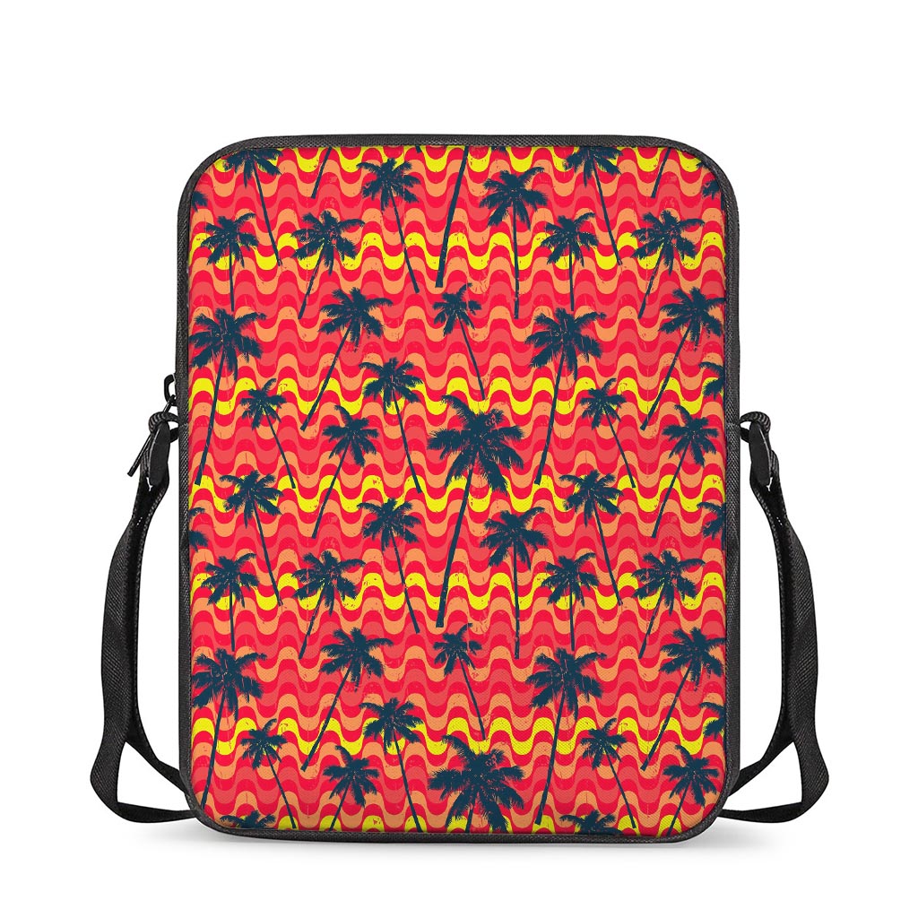 Trippy Palm Tree Pattern Print Rectangular Crossbody Bag