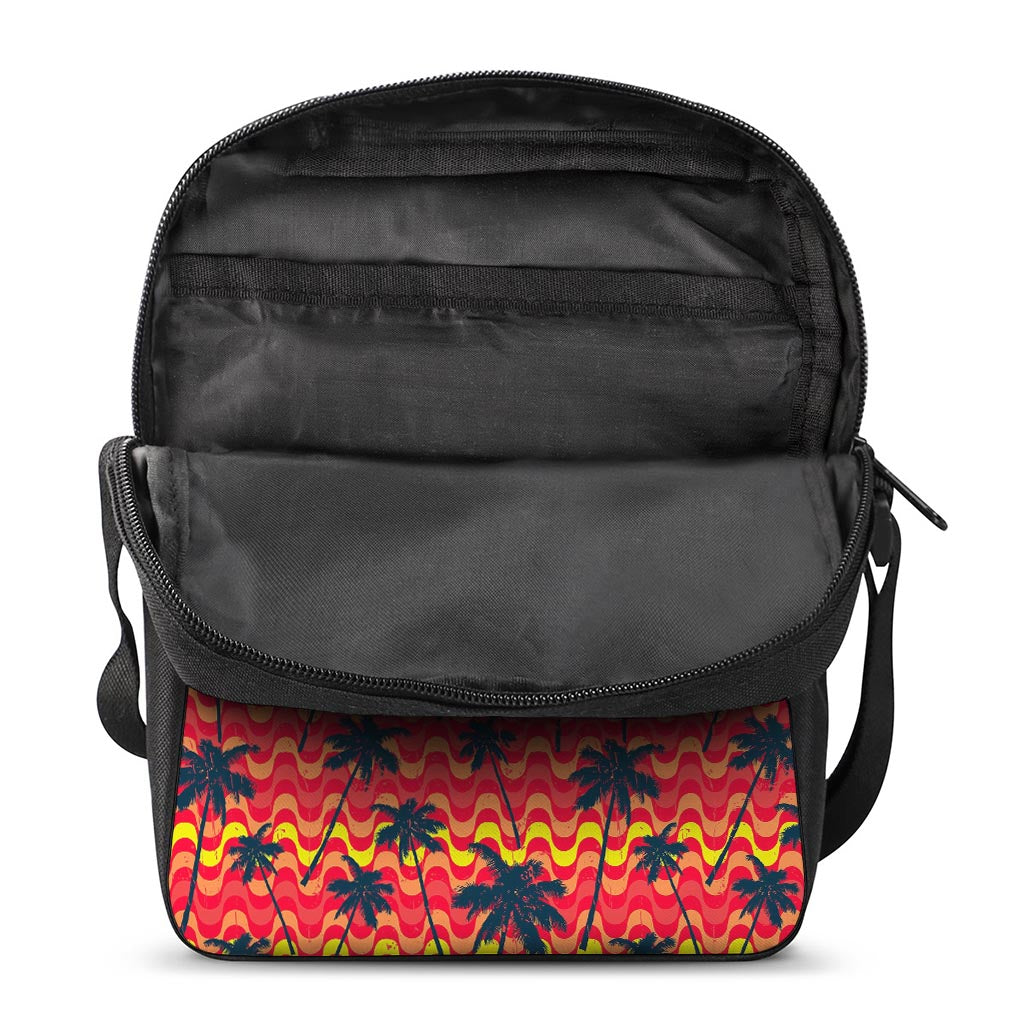 Trippy Palm Tree Pattern Print Rectangular Crossbody Bag