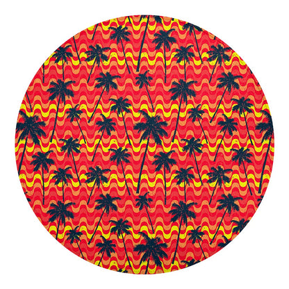 Trippy Palm Tree Pattern Print Round Blanket