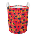 Trippy Palm Tree Pattern Print Round Laundry Basket