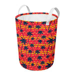 Trippy Palm Tree Pattern Print Round Laundry Basket