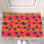 Trippy Palm Tree Pattern Print Rubber Doormat