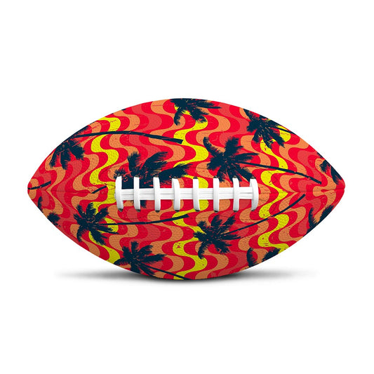Trippy Palm Tree Pattern Print Rugby Ball