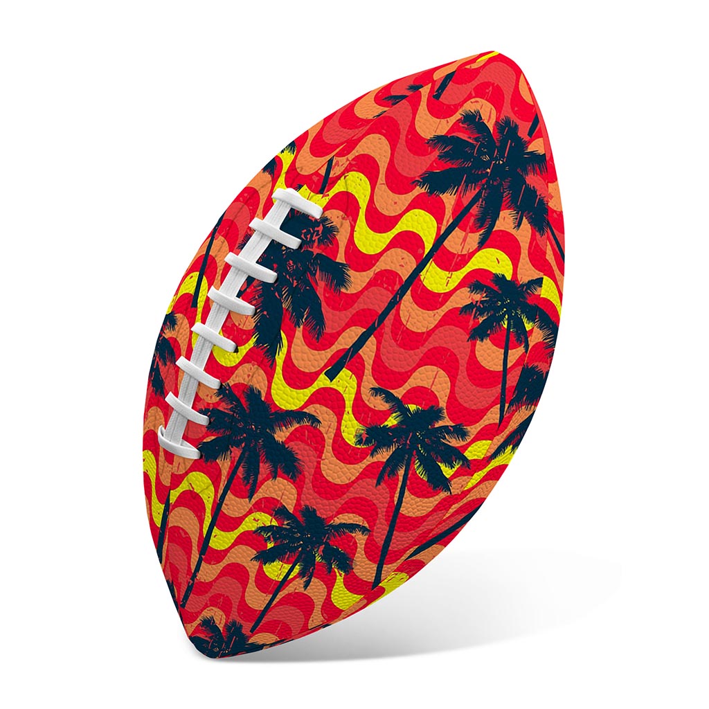 Trippy Palm Tree Pattern Print Rugby Ball