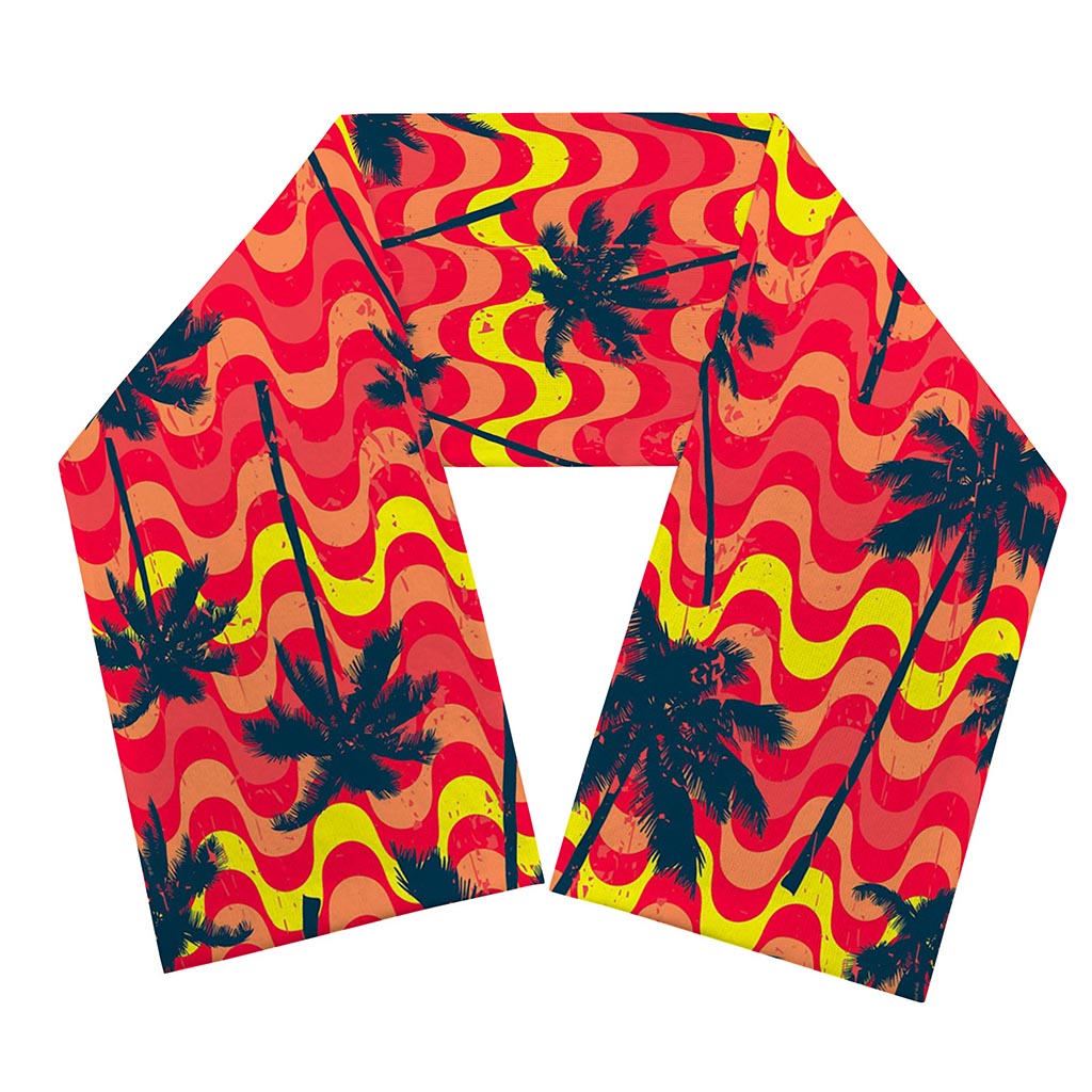 Trippy Palm Tree Pattern Print Scarf