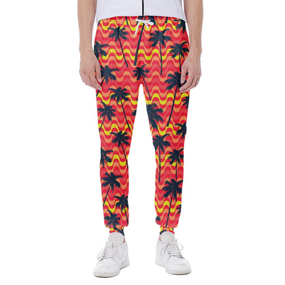 Trippy Palm Tree Pattern Print Scuba Joggers