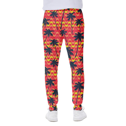 Trippy Palm Tree Pattern Print Scuba Joggers