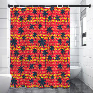 Trippy Palm Tree Pattern Print Shower Curtain