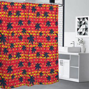 Trippy Palm Tree Pattern Print Shower Curtain