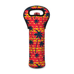 Trippy Palm Tree Pattern Print Single Neoprene Wine Tote