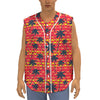 Trippy Palm Tree Pattern Print Sleeveless Baseball Jersey