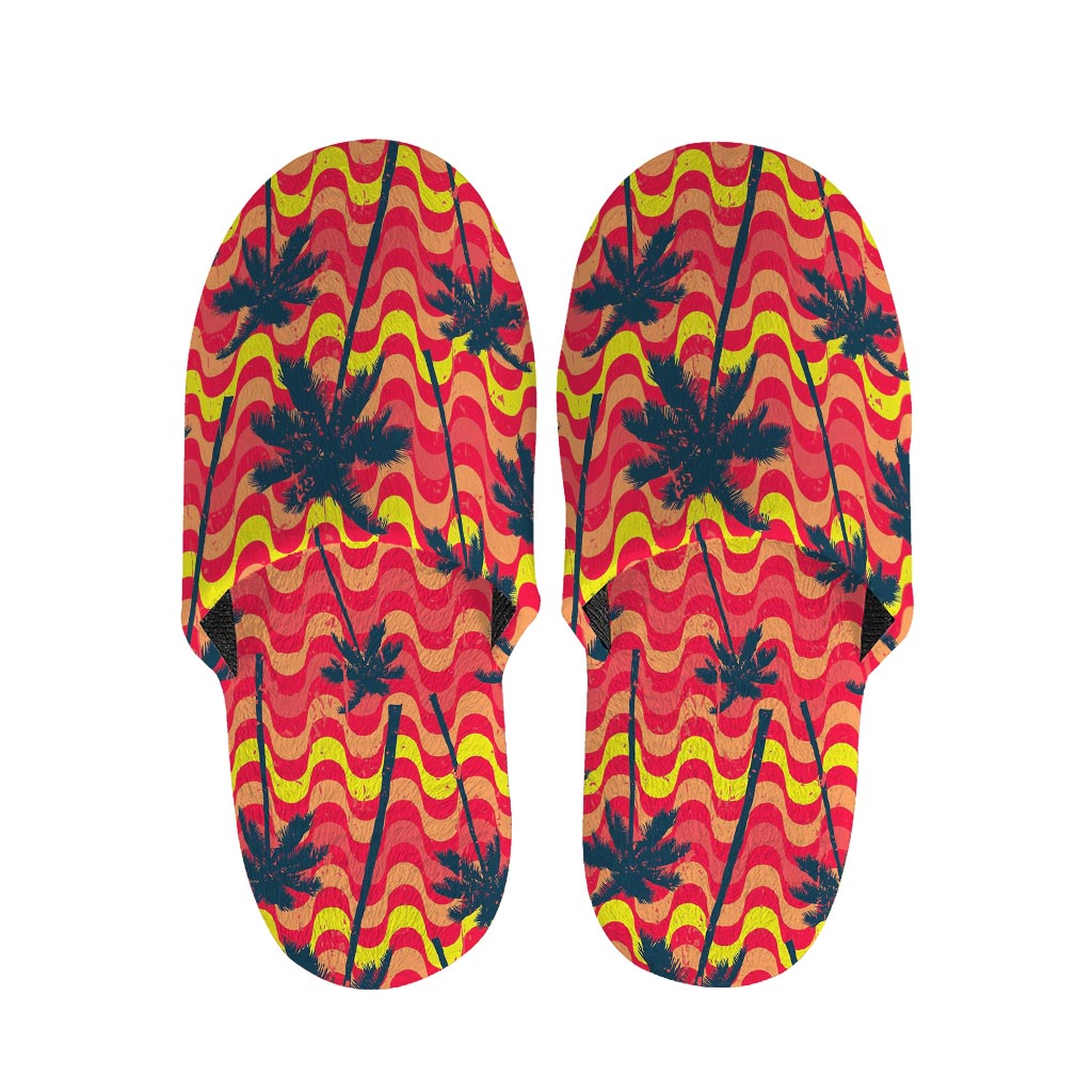 Trippy Palm Tree Pattern Print Slippers