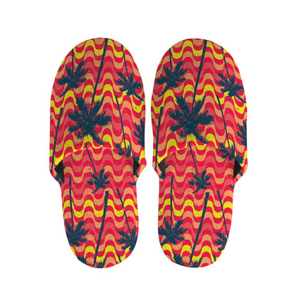 Trippy Palm Tree Pattern Print Slippers
