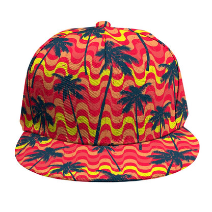 Trippy Palm Tree Pattern Print Snapback Cap