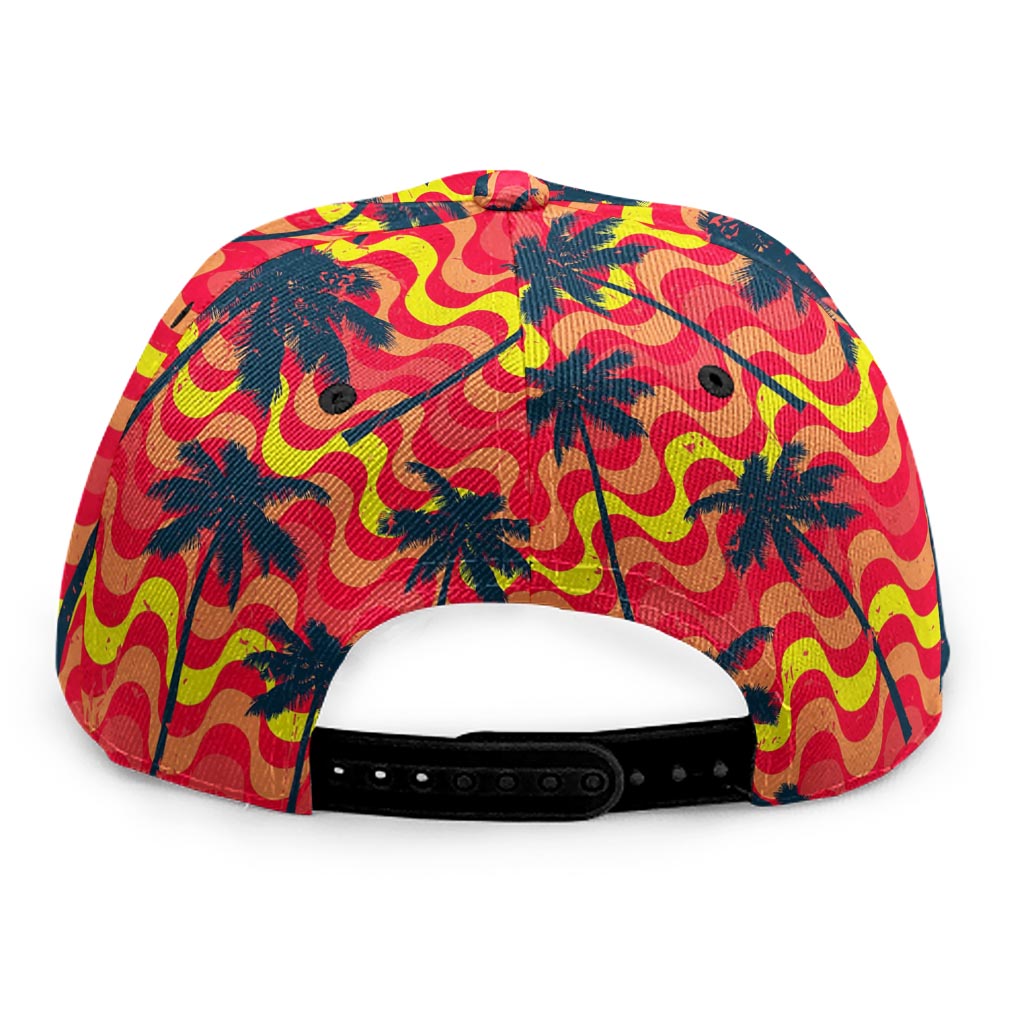 Trippy Palm Tree Pattern Print Snapback Cap