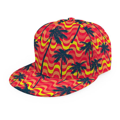 Trippy Palm Tree Pattern Print Snapback Cap