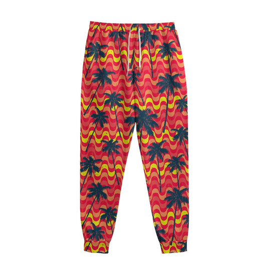 Trippy Palm Tree Pattern Print Sweatpants