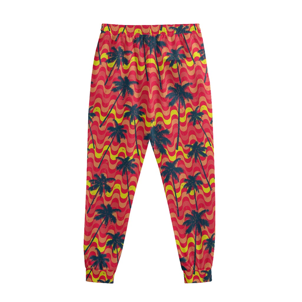 Trippy Palm Tree Pattern Print Sweatpants