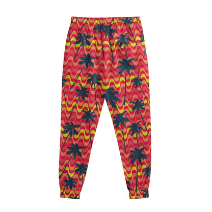 Trippy Palm Tree Pattern Print Sweatpants
