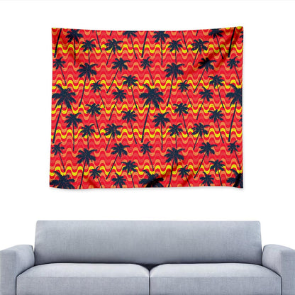 Trippy Palm Tree Pattern Print Tapestry