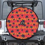 Trippy Palm Tree Pattern Print Tire Cover With Camera Hole
