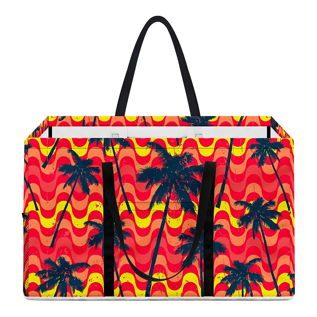 Trippy Palm Tree Pattern Print Utility Tote Bag