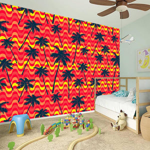 Trippy Palm Tree Pattern Print Wall Sticker