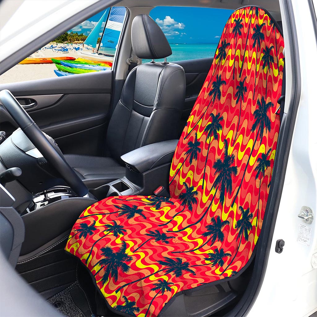 Trippy Palm Tree Pattern Print Waterproof Car Seat Cover