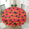 Trippy Palm Tree Pattern Print Waterproof Round Tablecloth